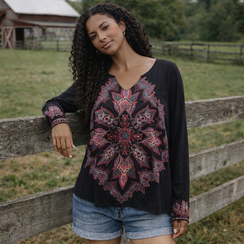Luck Brand Women's Boho Top Size XL - Picture 1 of 11